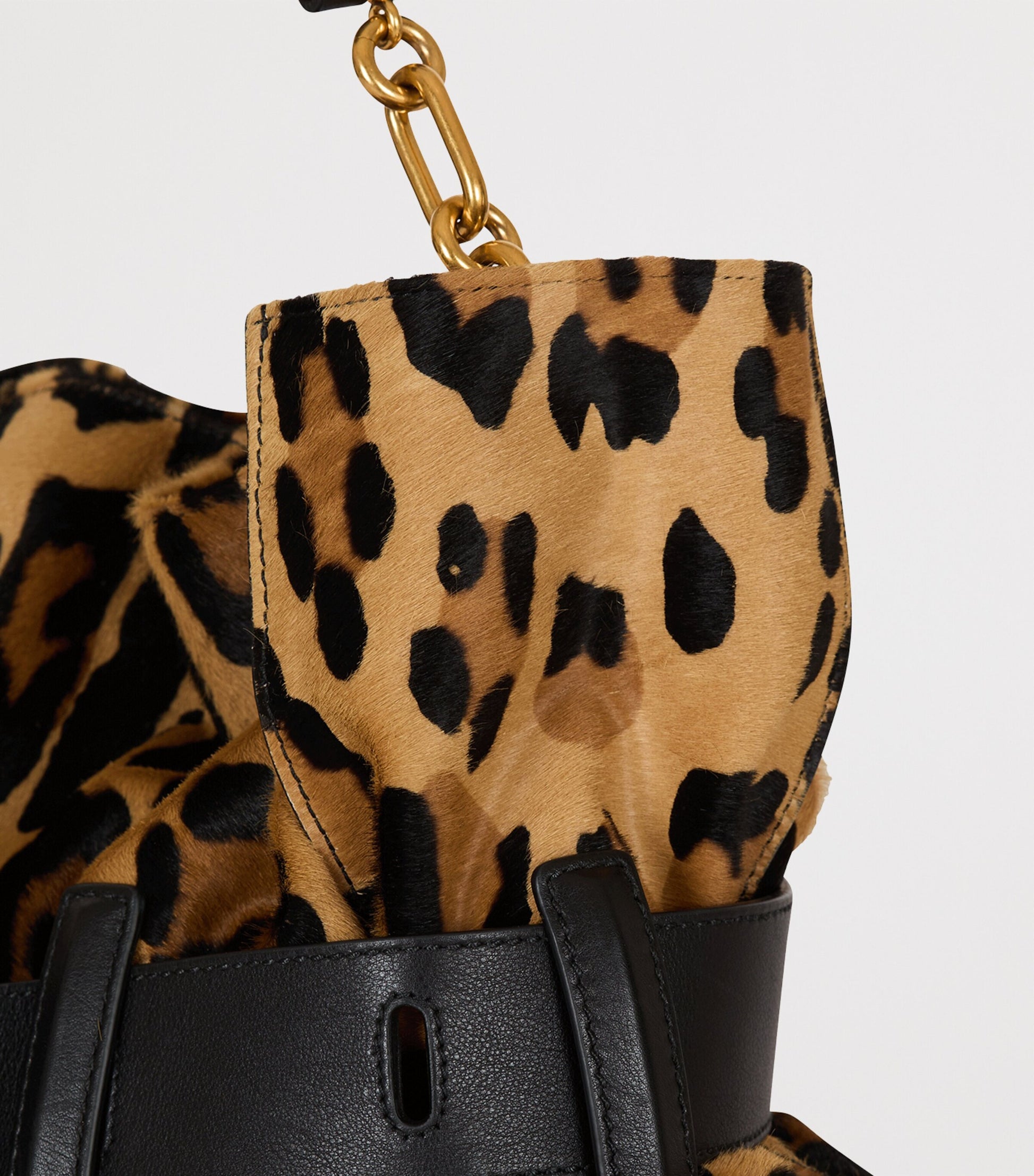 Medium Leopard Anthem Shoulder Bag WKS MULTI/ NOIR