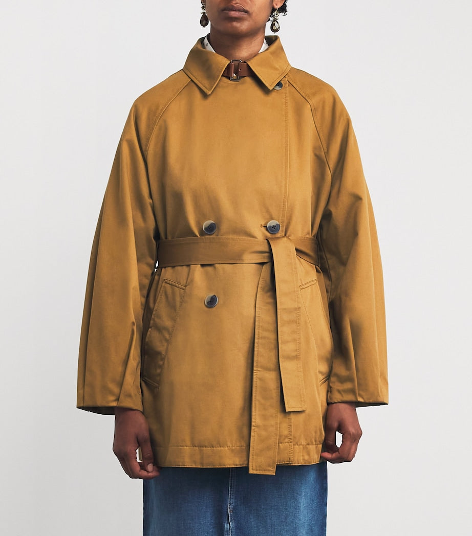 MAX&Co. Yellow Cotton Gabardine Trench Jacket