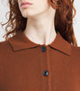Brown Cashmere Shrunken Cardigan