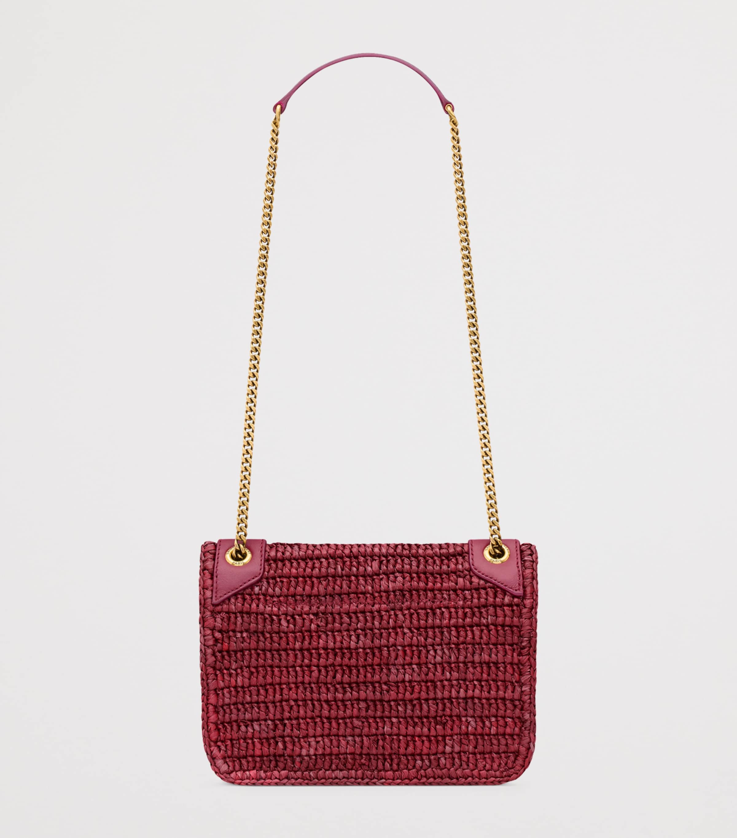 Saint Laurent Pink Mini Raffia Niki Shoulder Bag