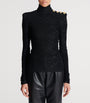 Balmain Black Baroque Jacquard Top