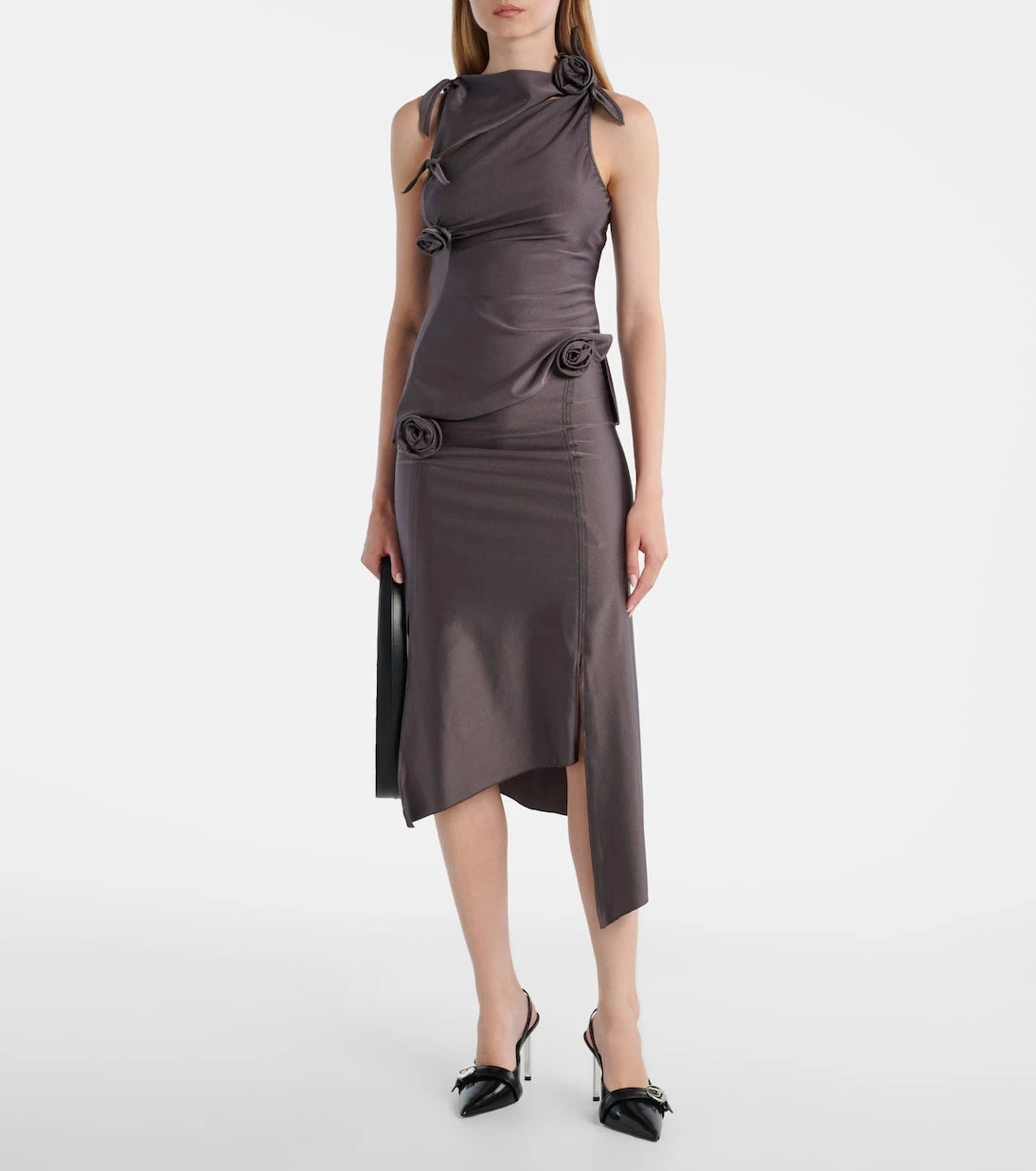 Coperni - Floral-appliqué satin top