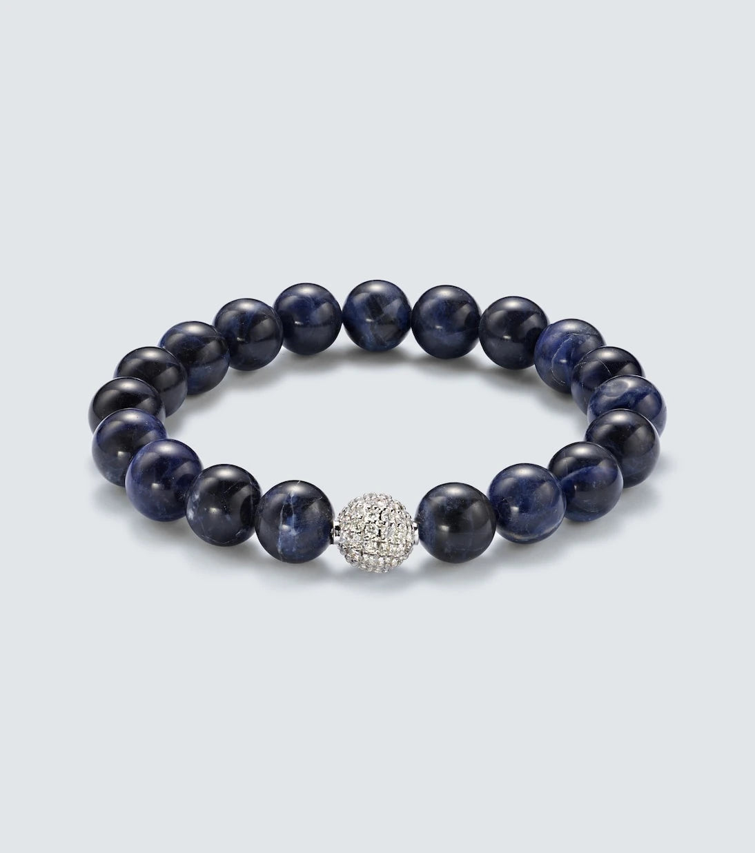 Sydney Evan - 14kt white gold beaded bracelet with diamonds