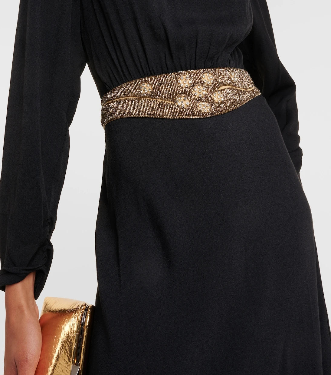 Rixo - Elena embellished crêpe midi dress