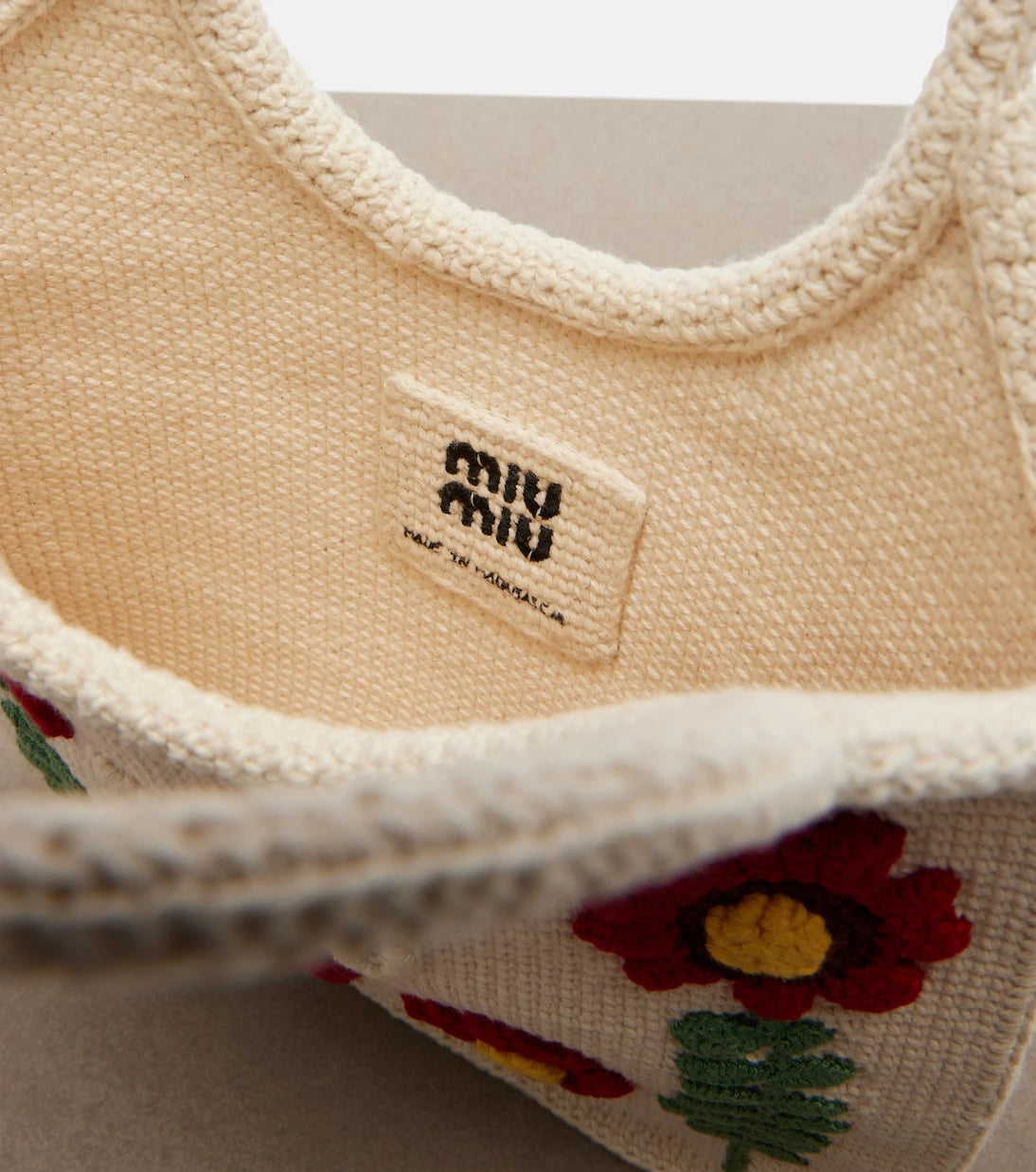 Miu Miu - Ivy embroidered crochet tote bag