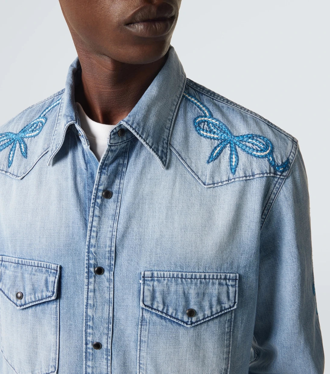 Acne Studios - Embroidered denim shirt