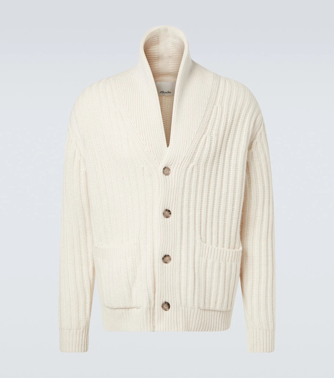 Allude - Ribbed-knit wool and cashmere cardigan