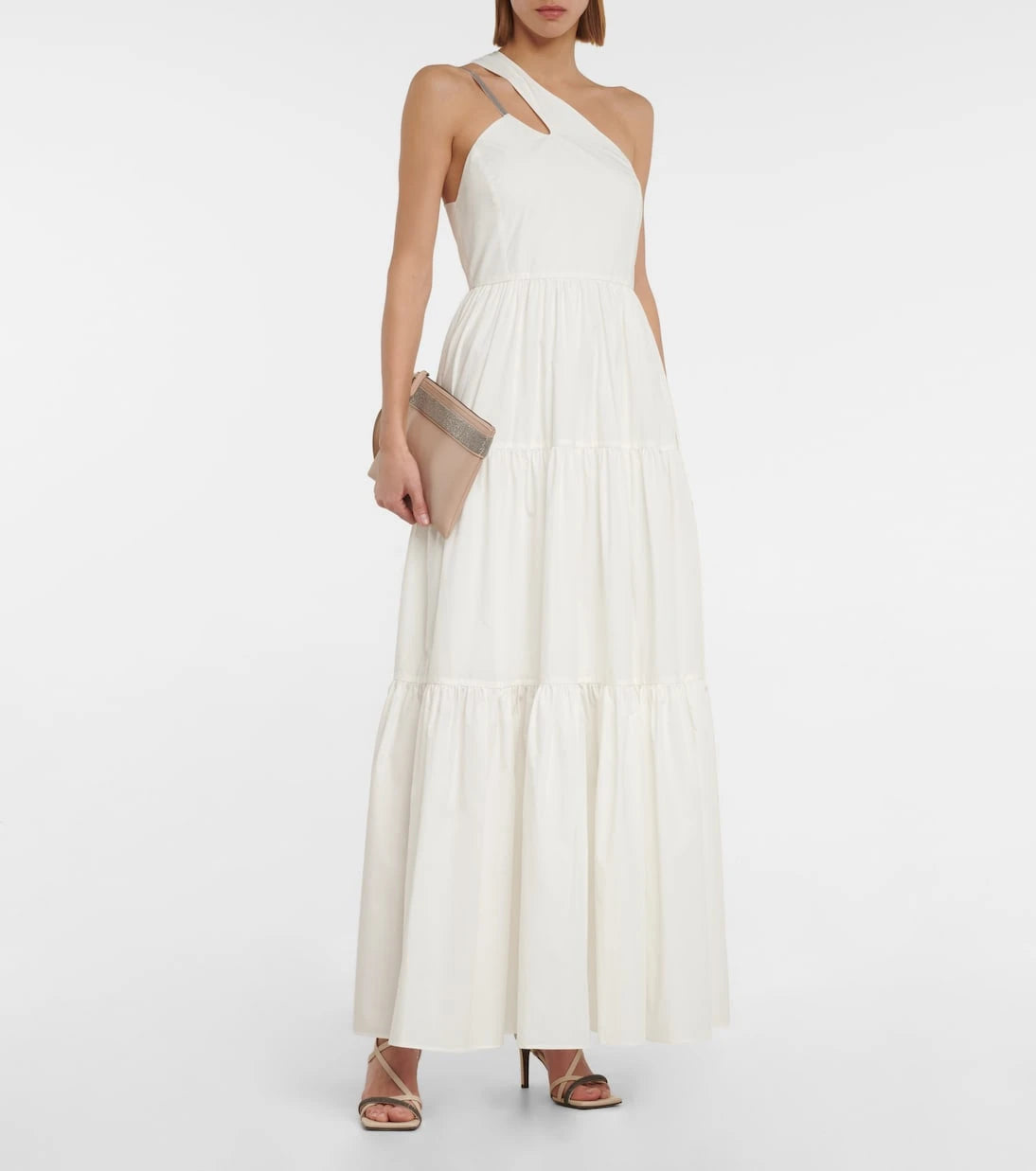 Brunello Cucinelli - Embellished one-shoulder maxi dress