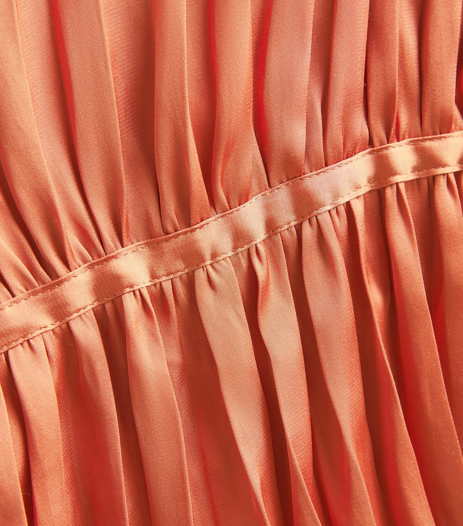 Maje Brown Pleated Halterneck Top