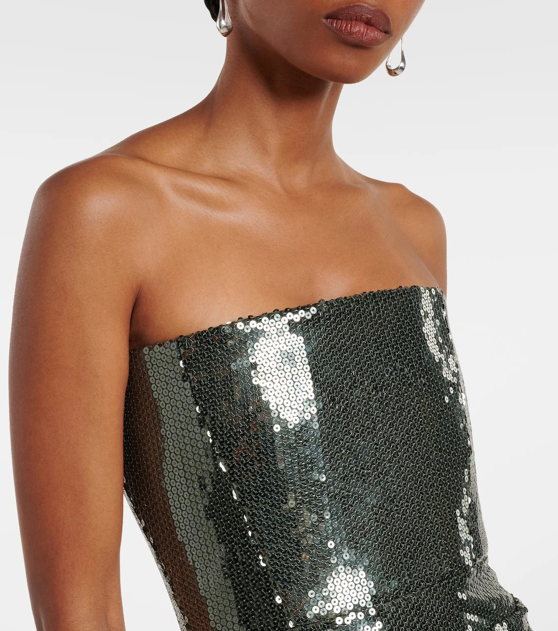 Alex Perry - Draped sequined corset dress