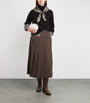 Wool-Blend Midi Skirt CHOCOLATE