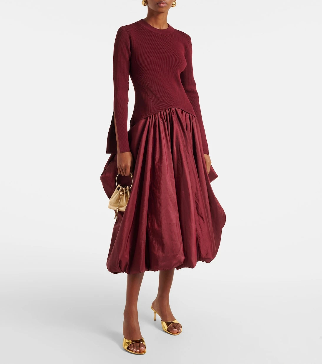 Simkhai - Kenlie satin and jersey midi dress