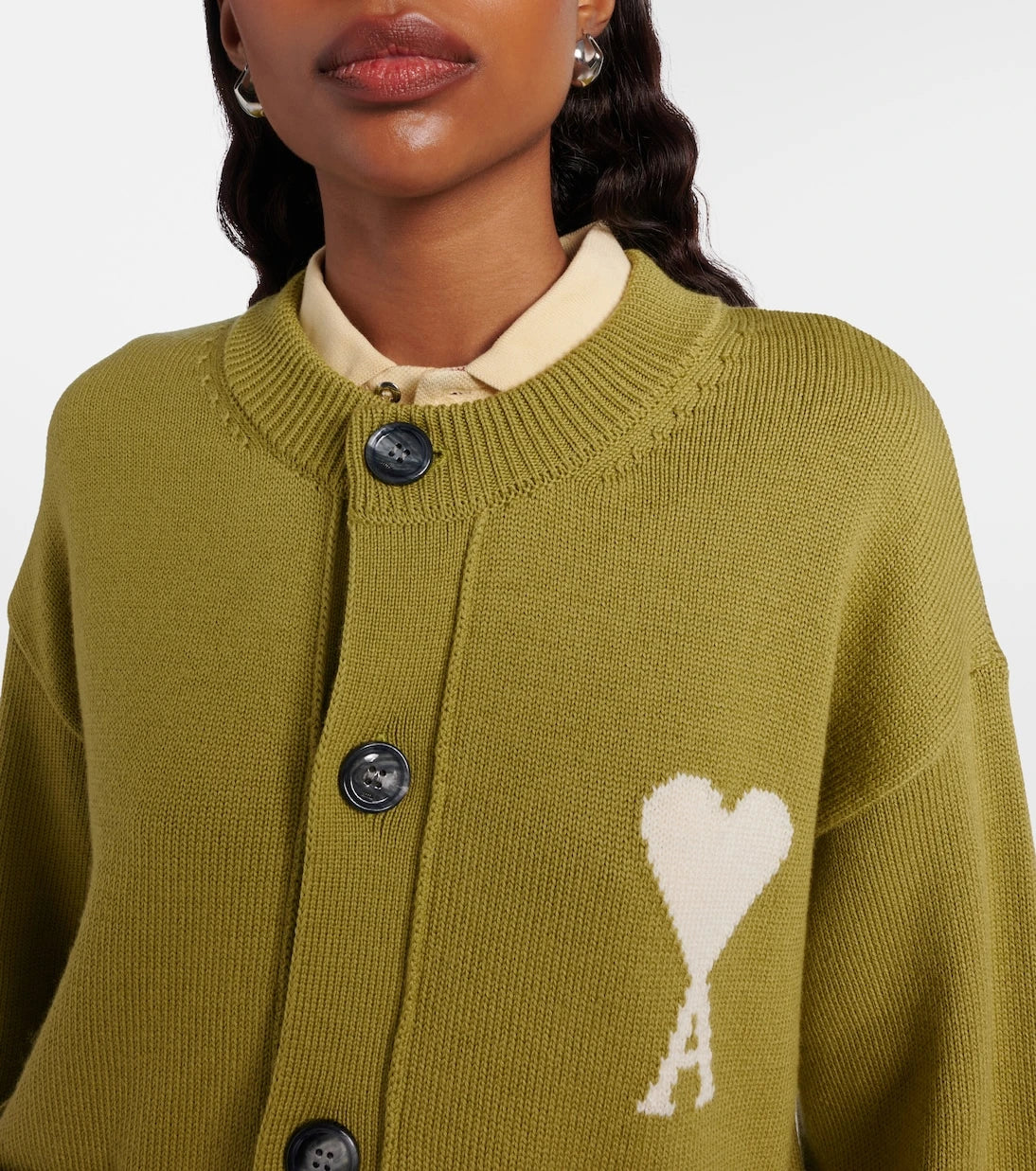 Ami Paris - Ami de Cœur wool and cotton cardigan