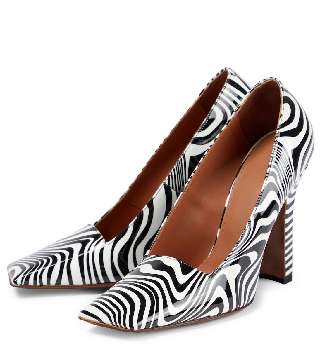 Vetements - Boomerang zebra-print leather pumps