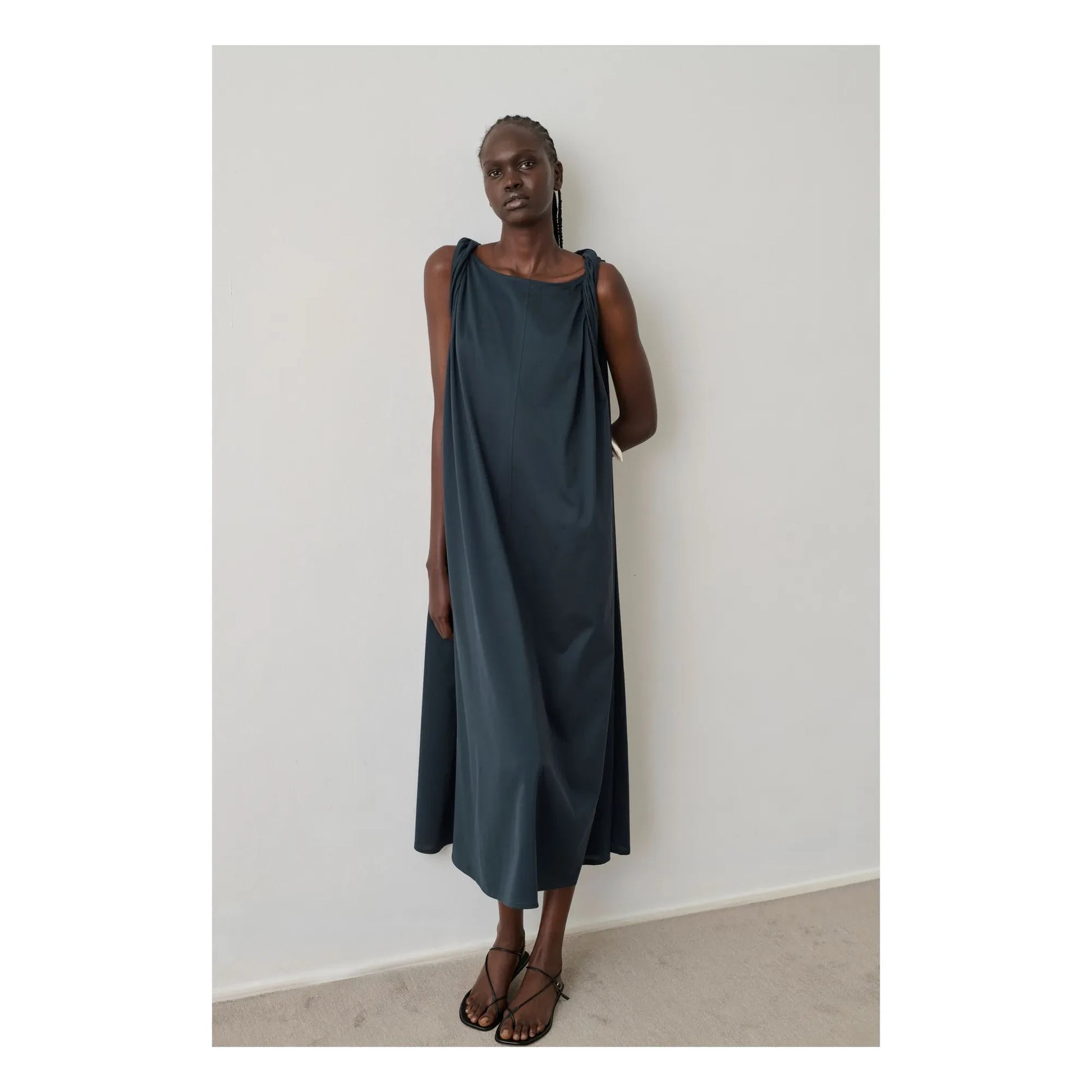 Soeur - Debby Cotton Dress | Petrol blue