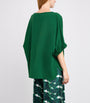 Max Mara Green Crepe Boat-Neck Blouse