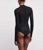 Wolford Black Reptile Net Bodysuit