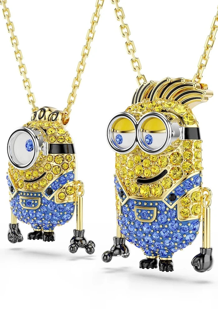 Swarovski kadın altın kaplama zirkonlu kolye MINIONS