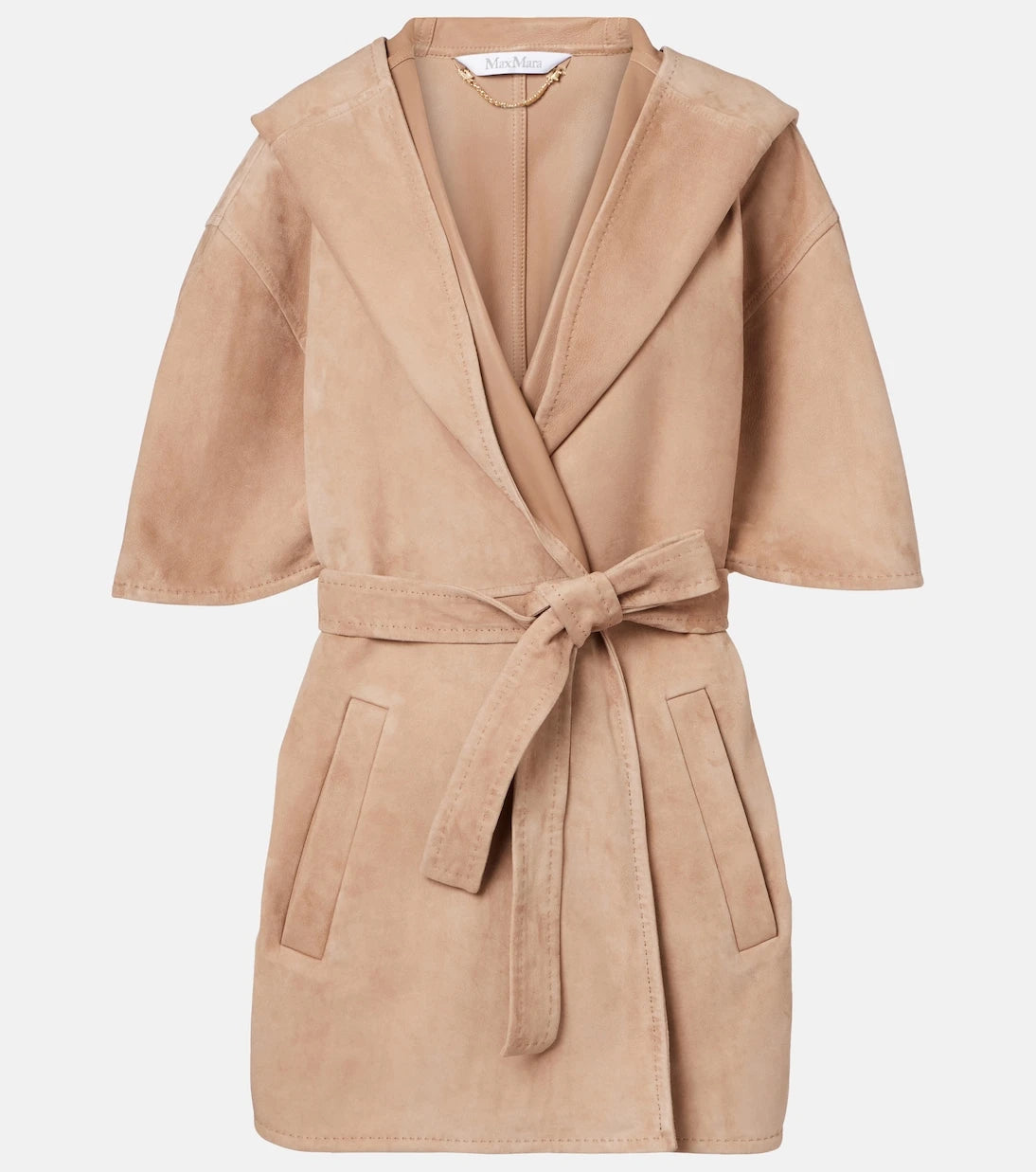 Max Mara - Chiffon suede wrap jacket