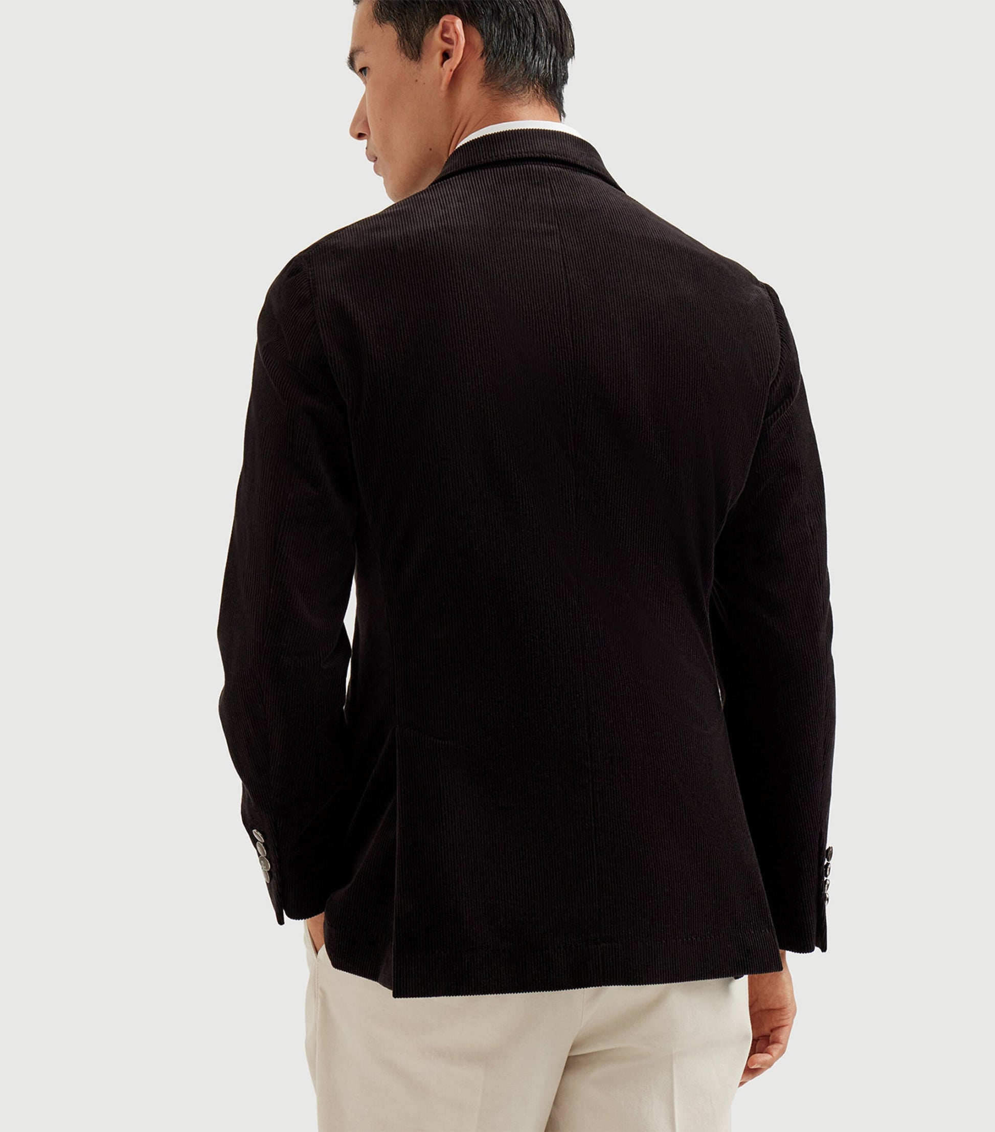 Brunello Cucinelli Black Cotton-Cashmere Corduroy Deconstructed Blazer