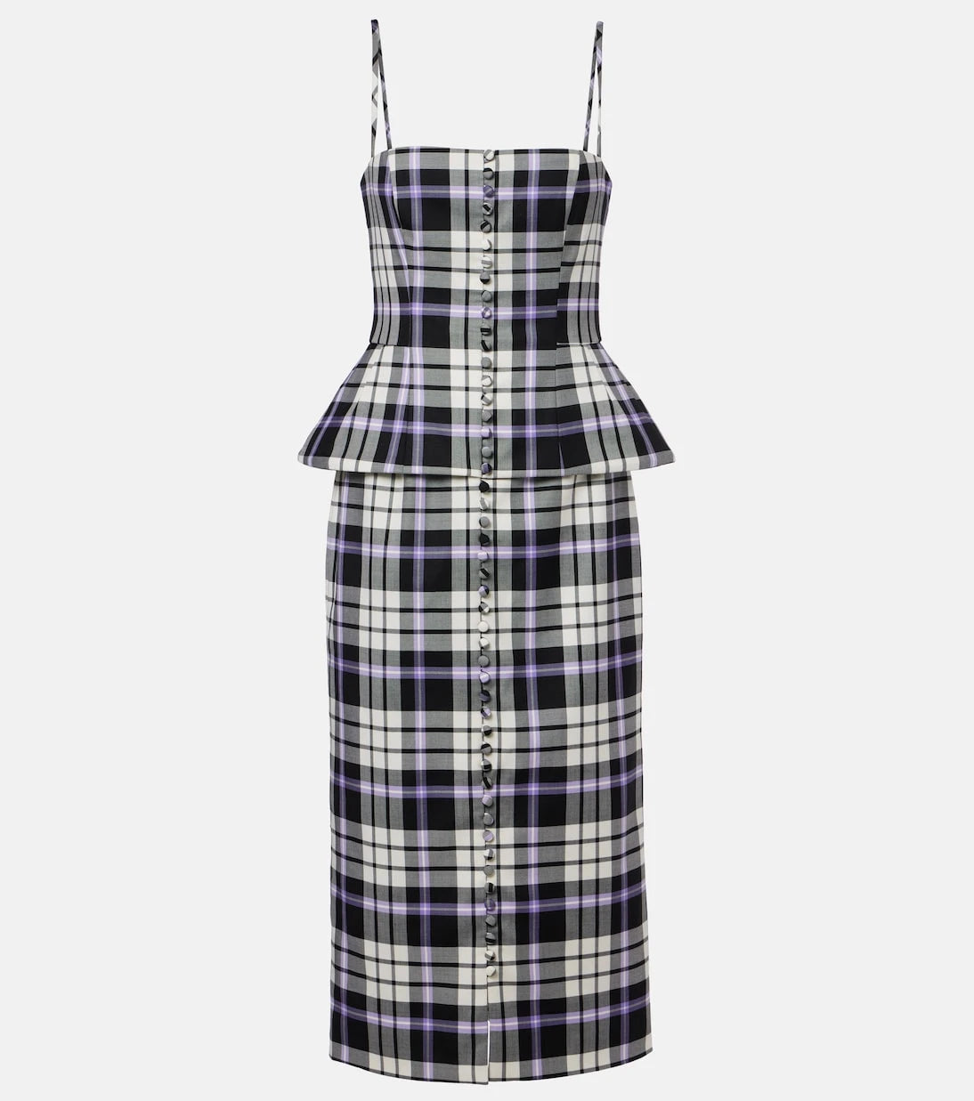 Carolina Herrera - Checked trompe l’œil wool midi dress