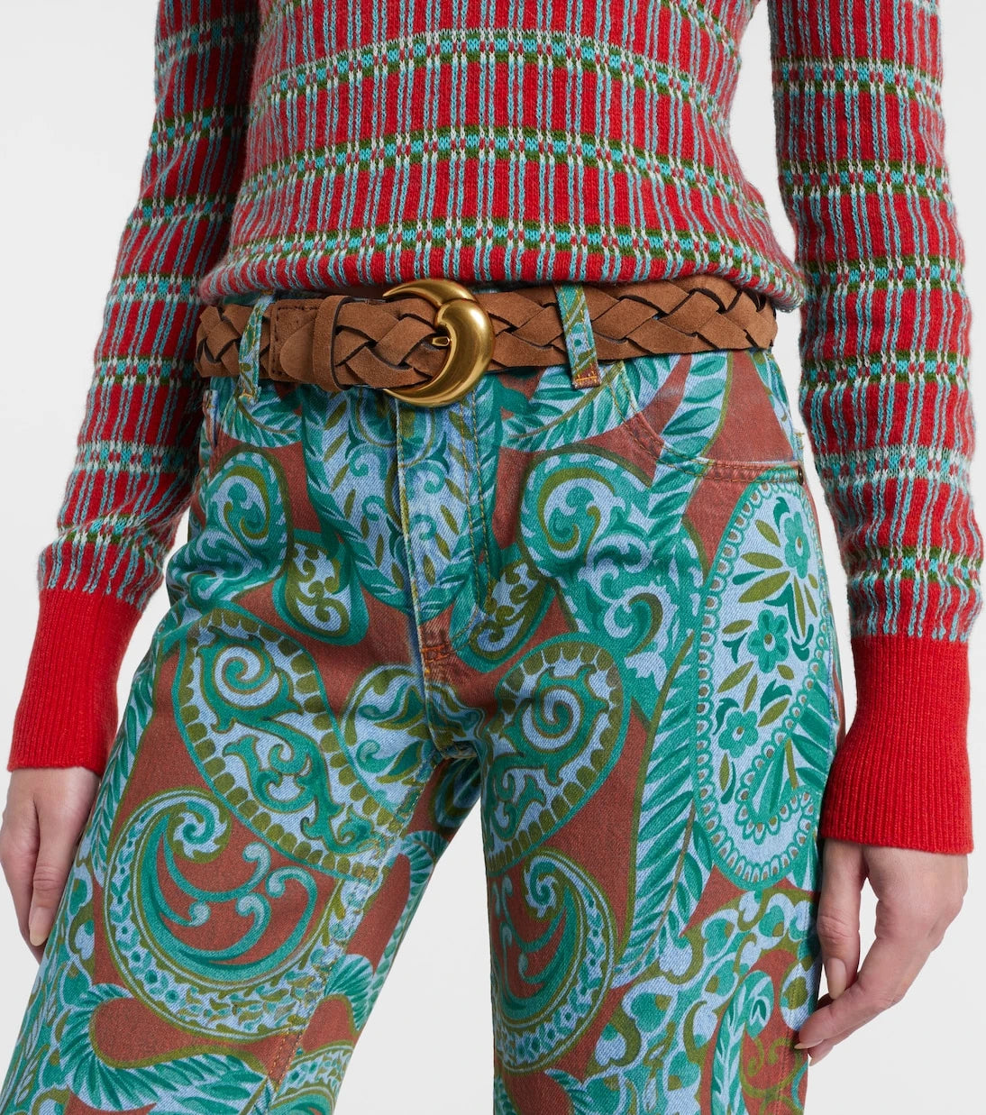 Etro - Braided suede belt