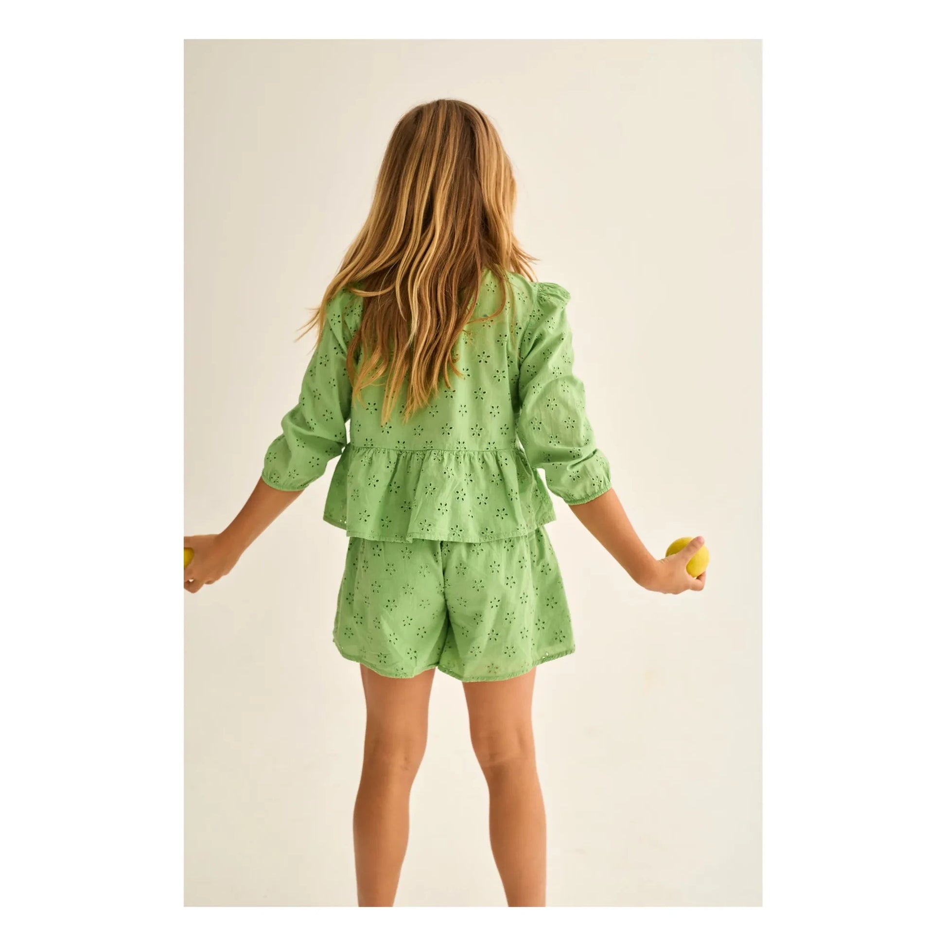 Cozmo - Alma Embroidered Blouse | Meadow Green