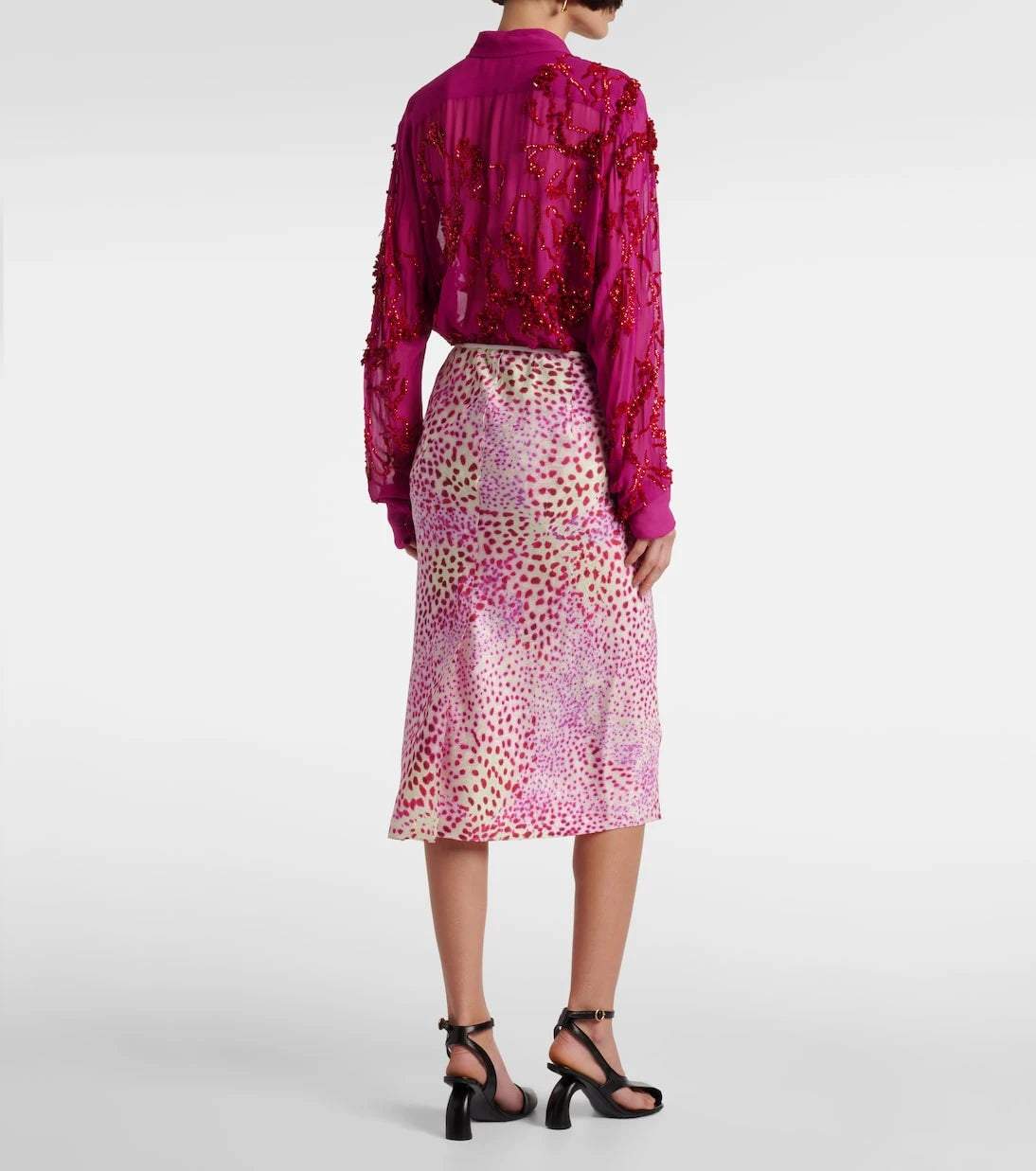 Dries Van Noten - تنورة ميدي مطبوعة
