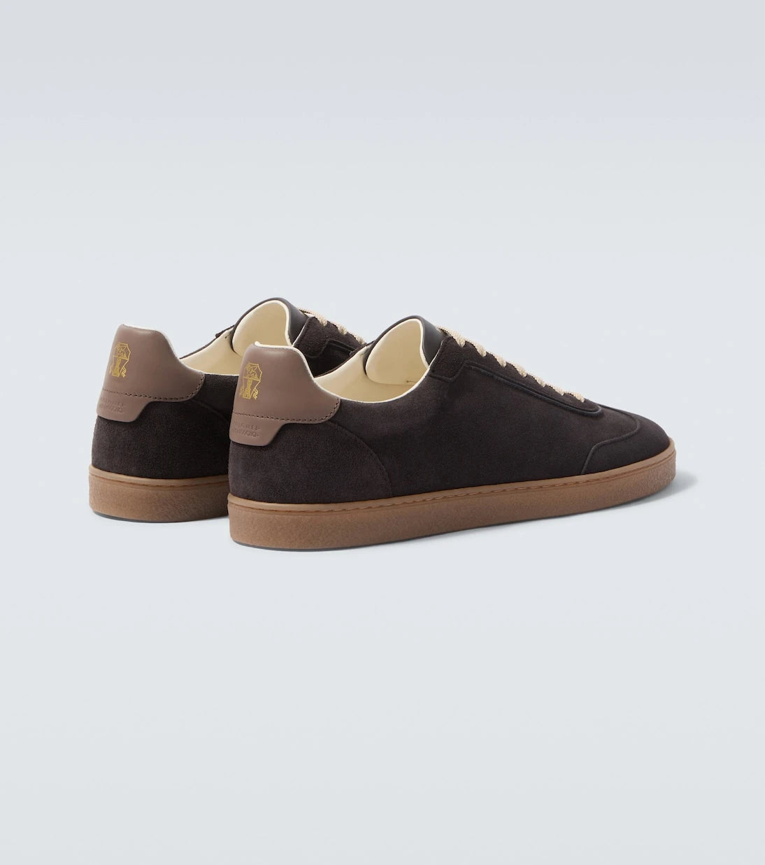 Brunello Cucinelli - Leather-trimmed suede sneakers