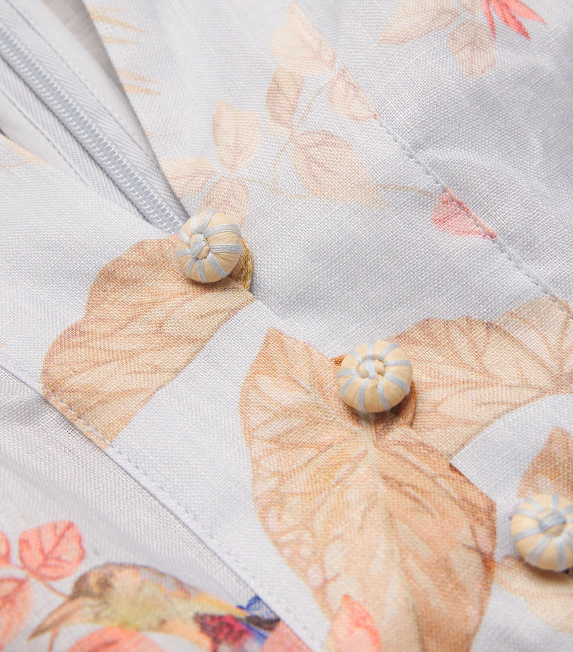 Blue Linen Palm Ascension Mini Dress