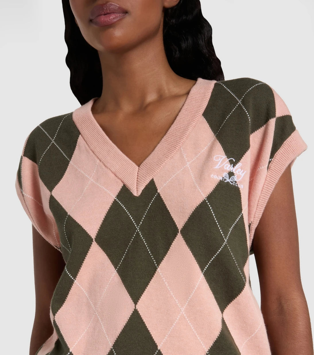 Varley - Avika argyle cotton-blend sweater vest