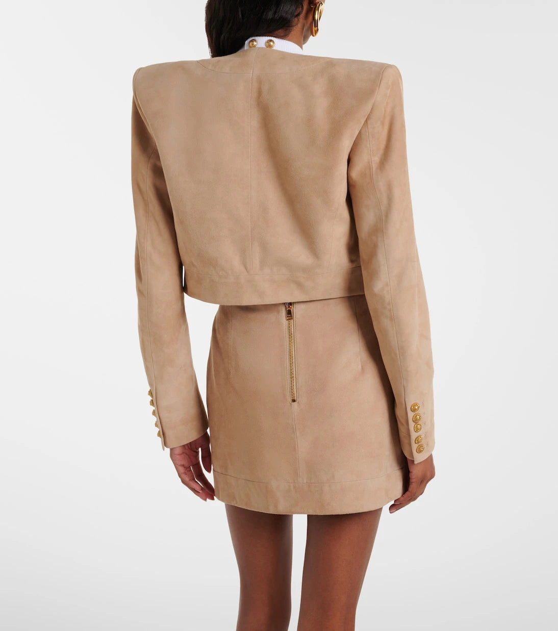 Balmain - Suede cropped jacket