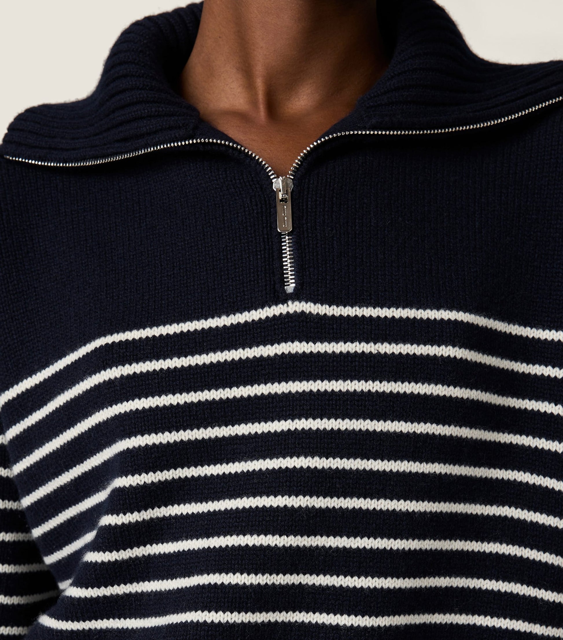 Blue Cashmere Stripe Sweater