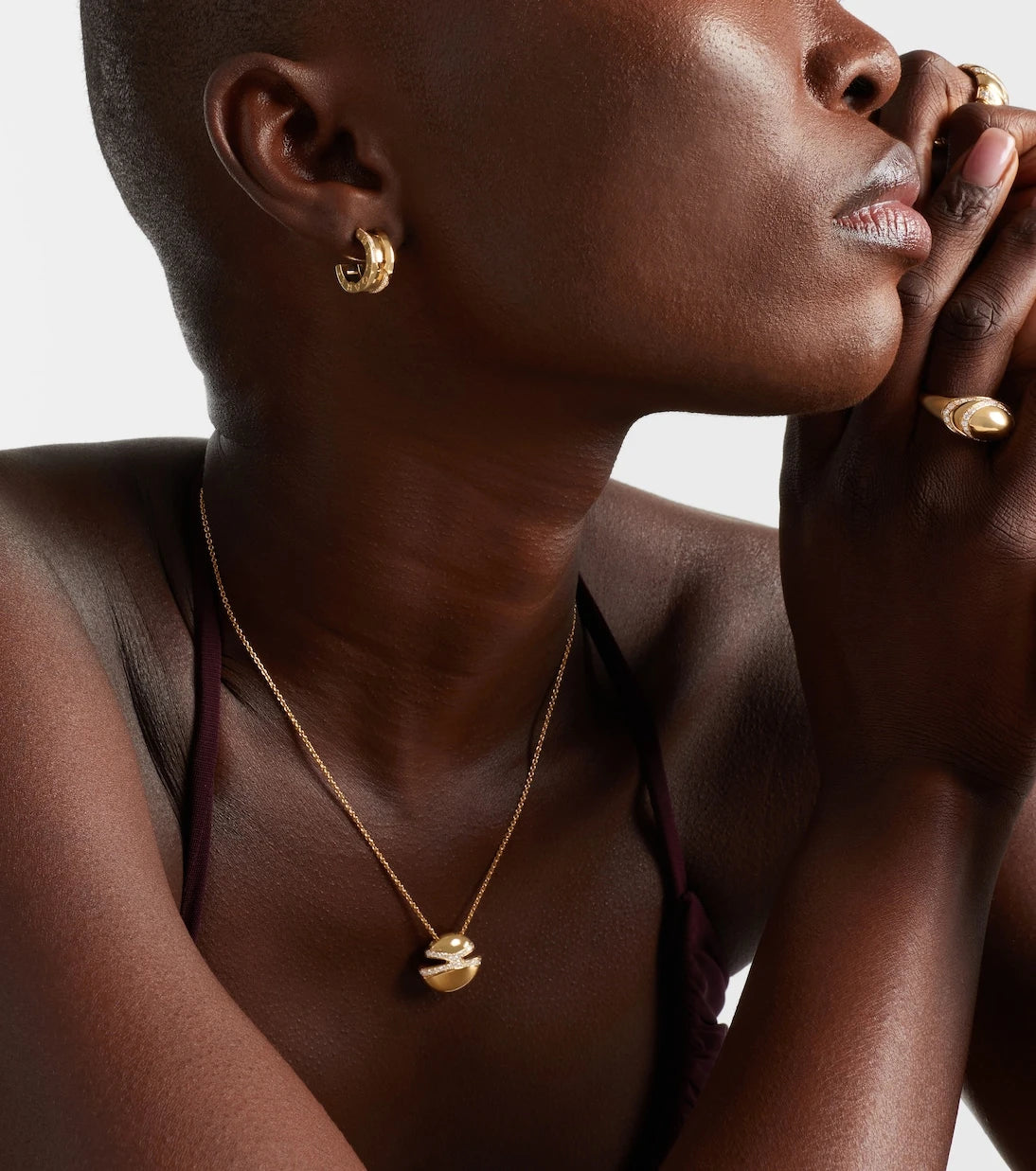 Bvlgari - B.zero1 18kt gold hoop earrings with diamonds