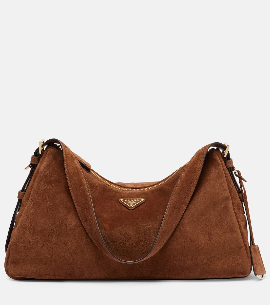 Prada - Prada Aimée Large suede shoulder bag