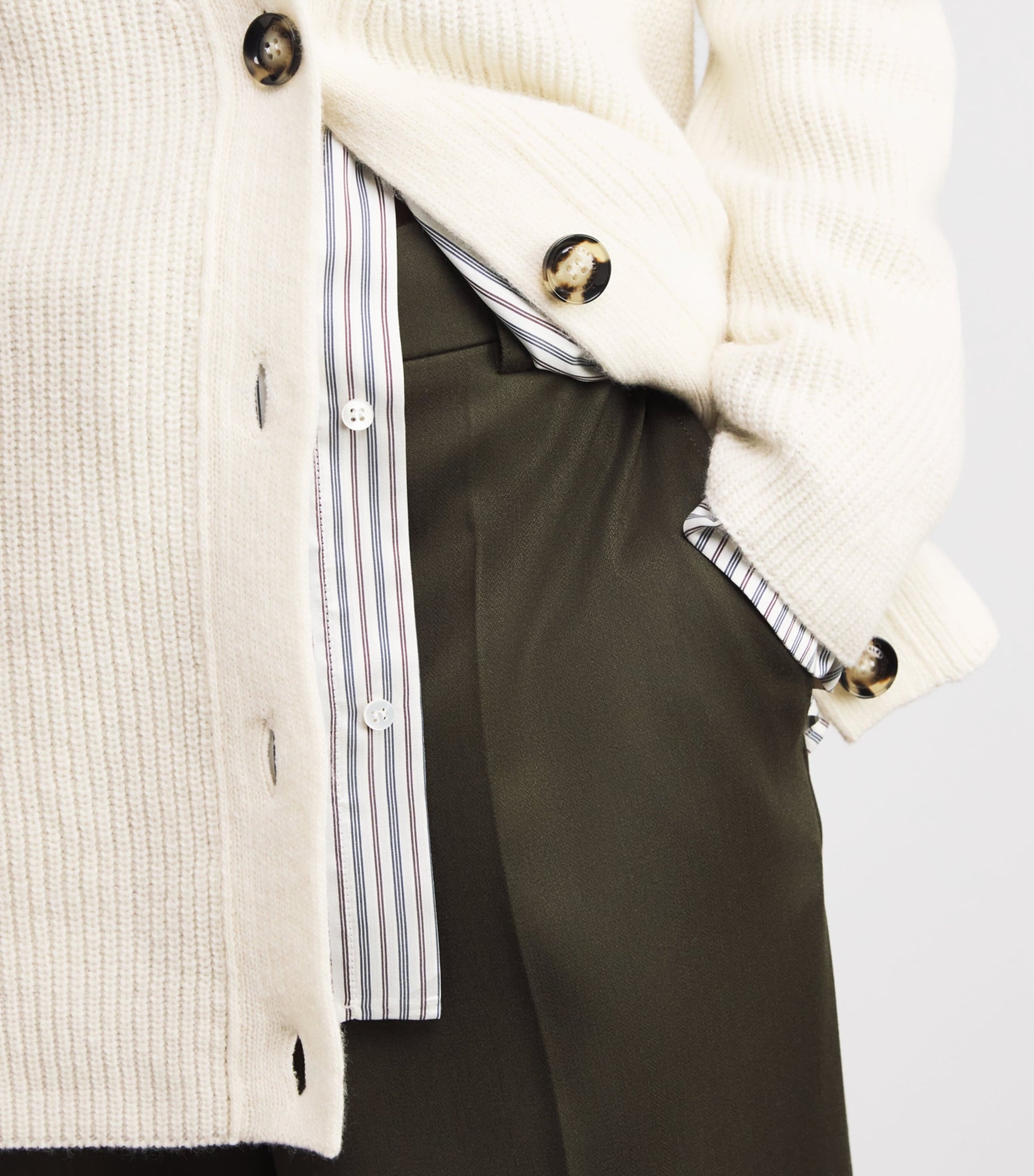 Falke White Virgin Wool-Blend Longline Cardigan