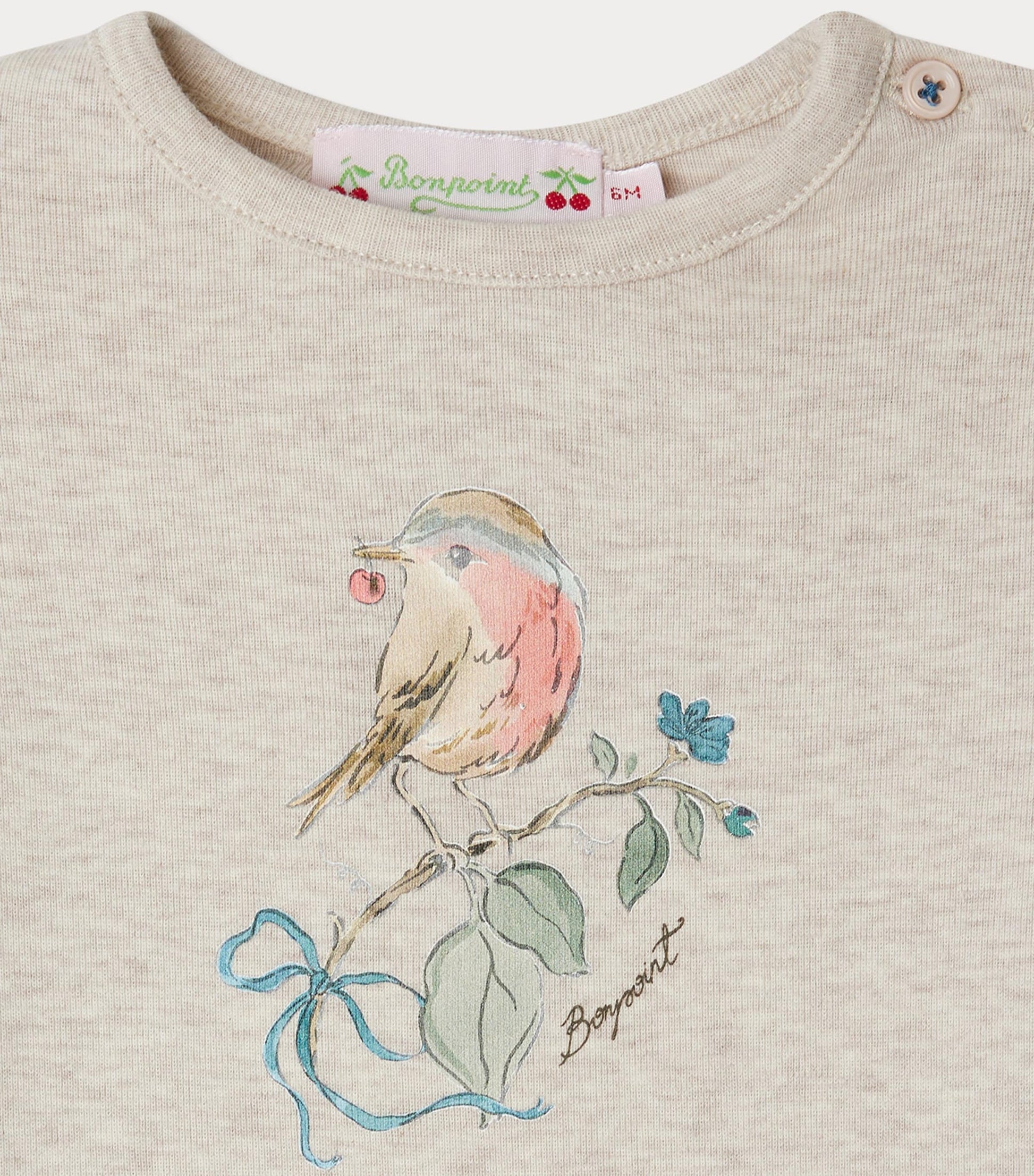 Cotton Long-Sleeve Bird T-Shirt (6-18 Months)