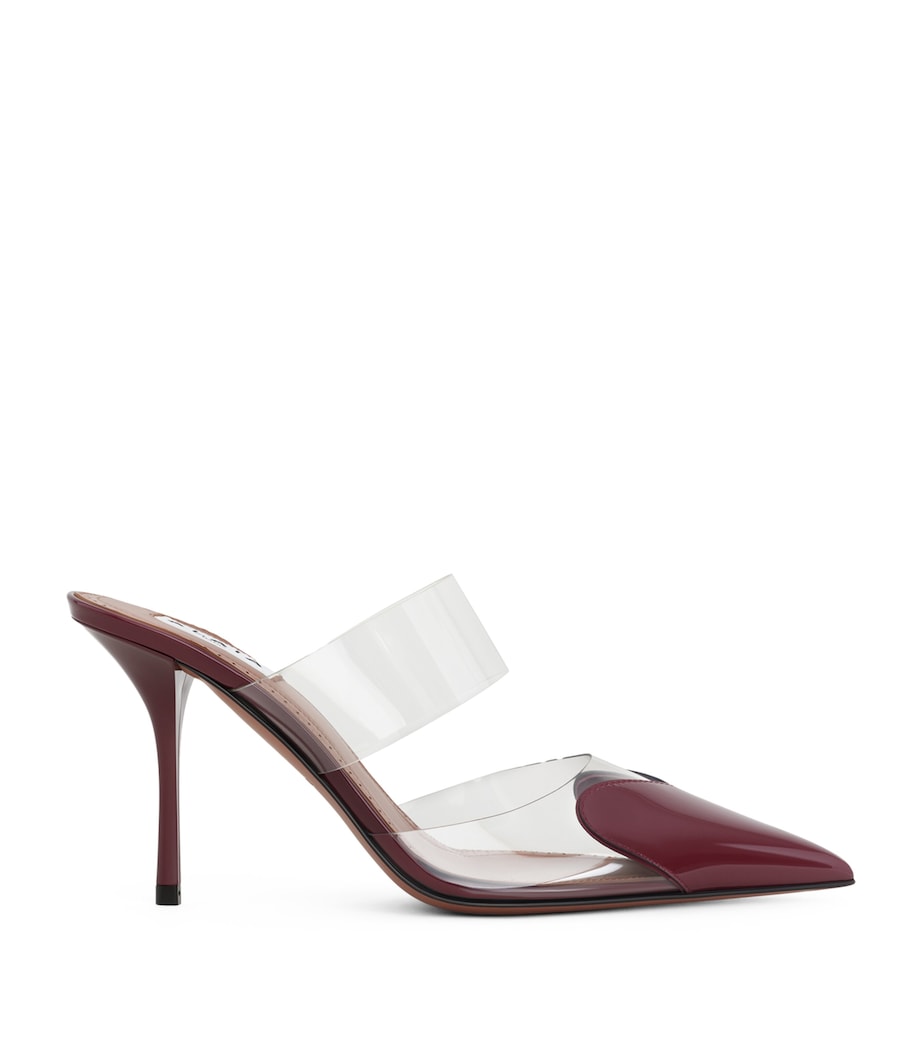 Alaïa Red Patent Leather Le Coeur Mules 90