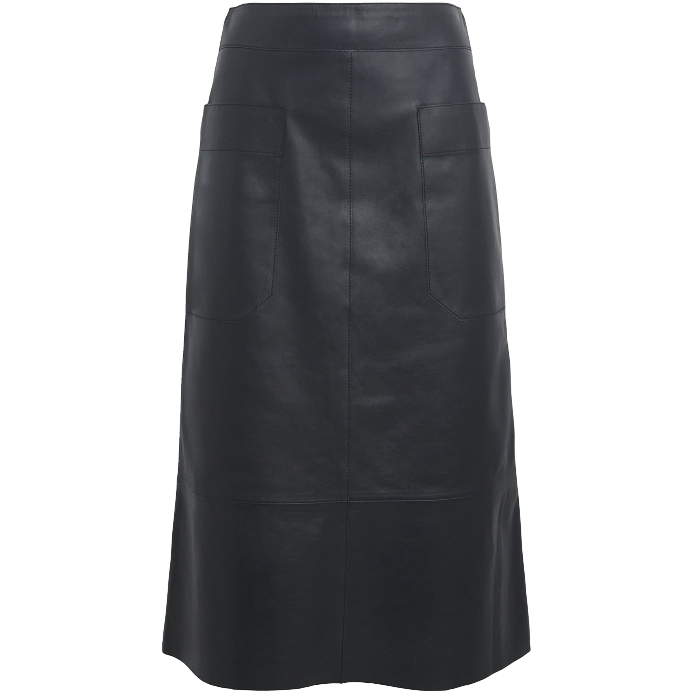 Leather Blomfield Midi Skirt BLACK