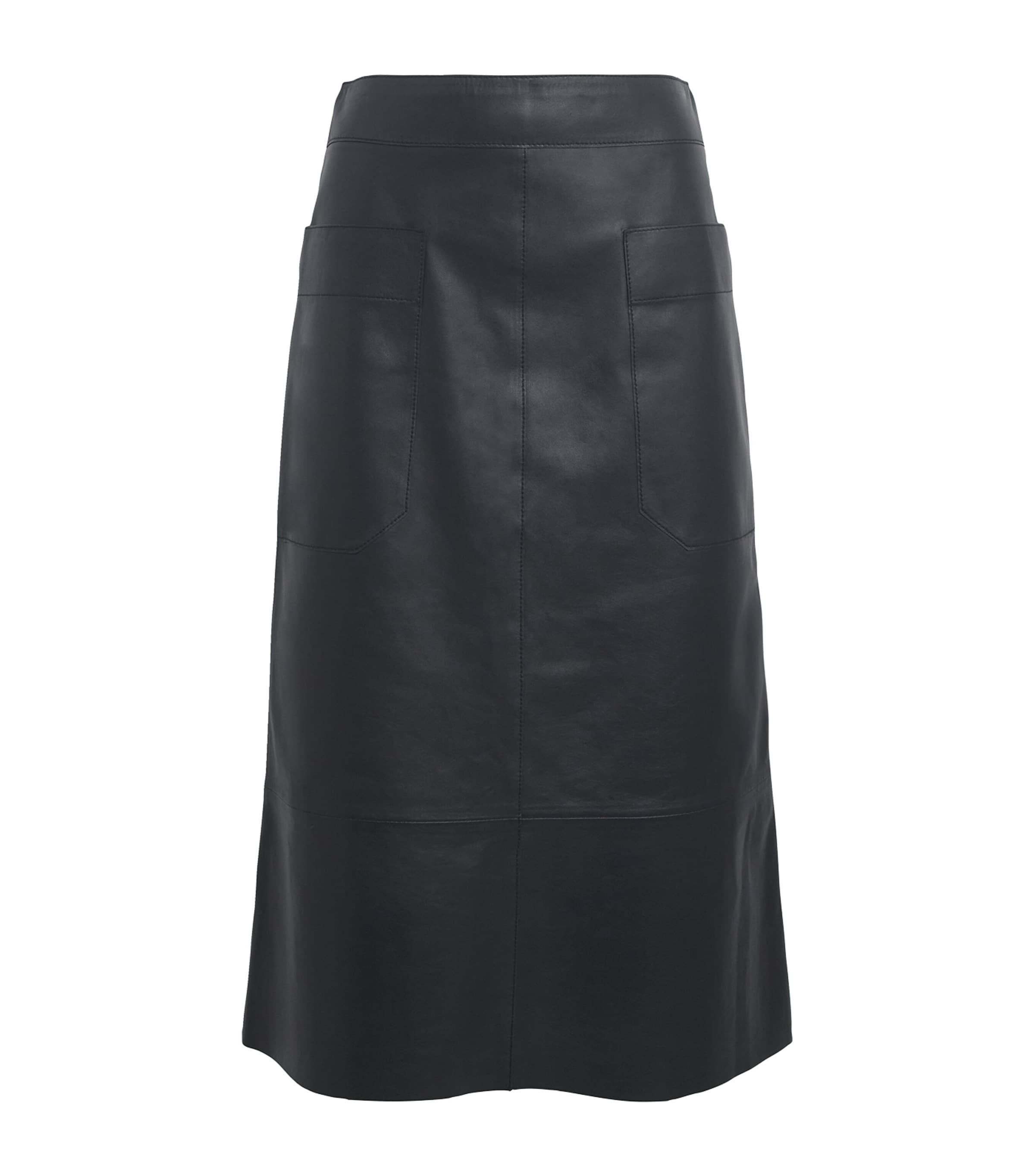 Leather Blomfield Midi Skirt BLACK