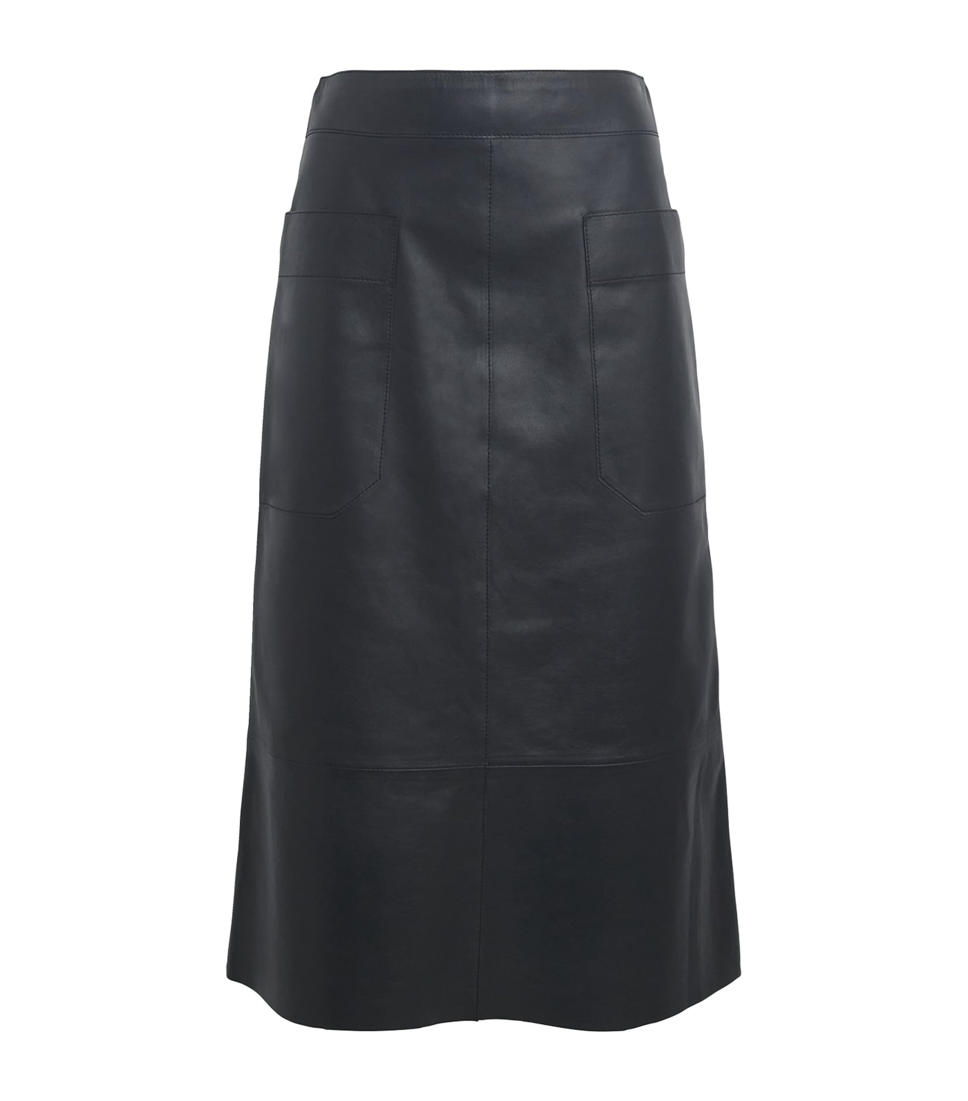 Leather Blomfield Midi Skirt BLACK