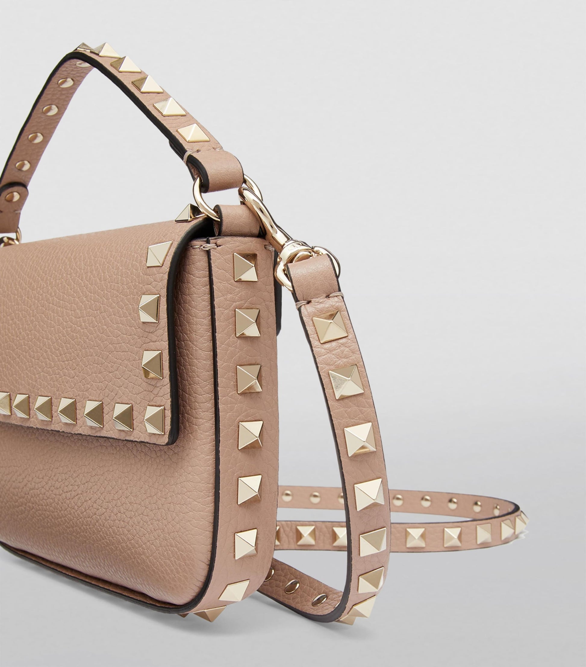 Valentino Garavani Nude Leather Rockstud Cross-Body Pouch