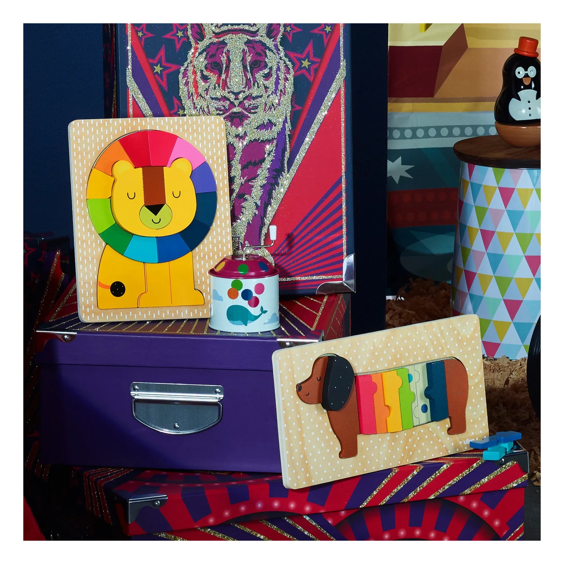 Vilac - Sausage Dog Shape Sorting Puzzle - Andy Westface
