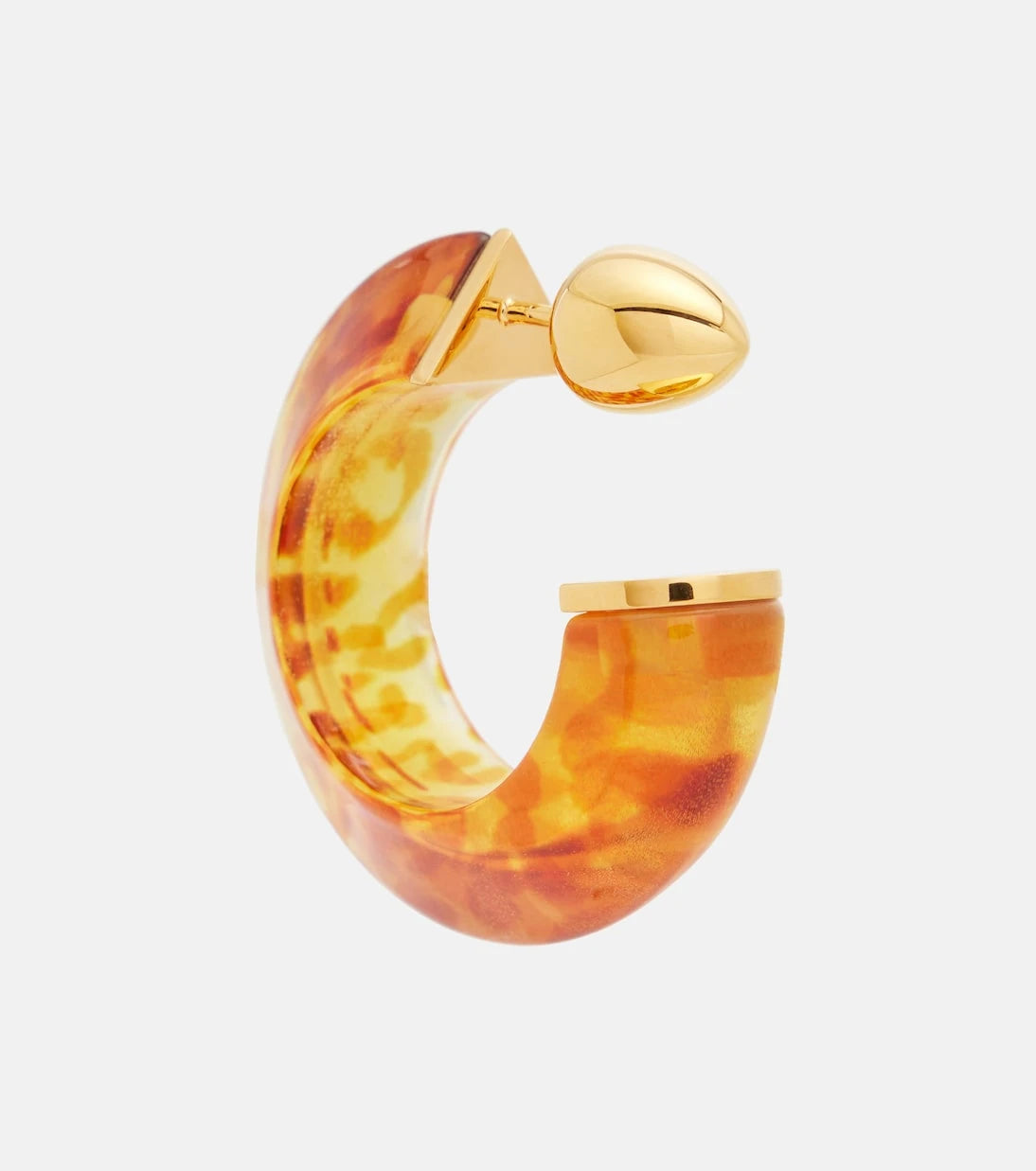 Alaïa - Edge leopard-print hoop earrings