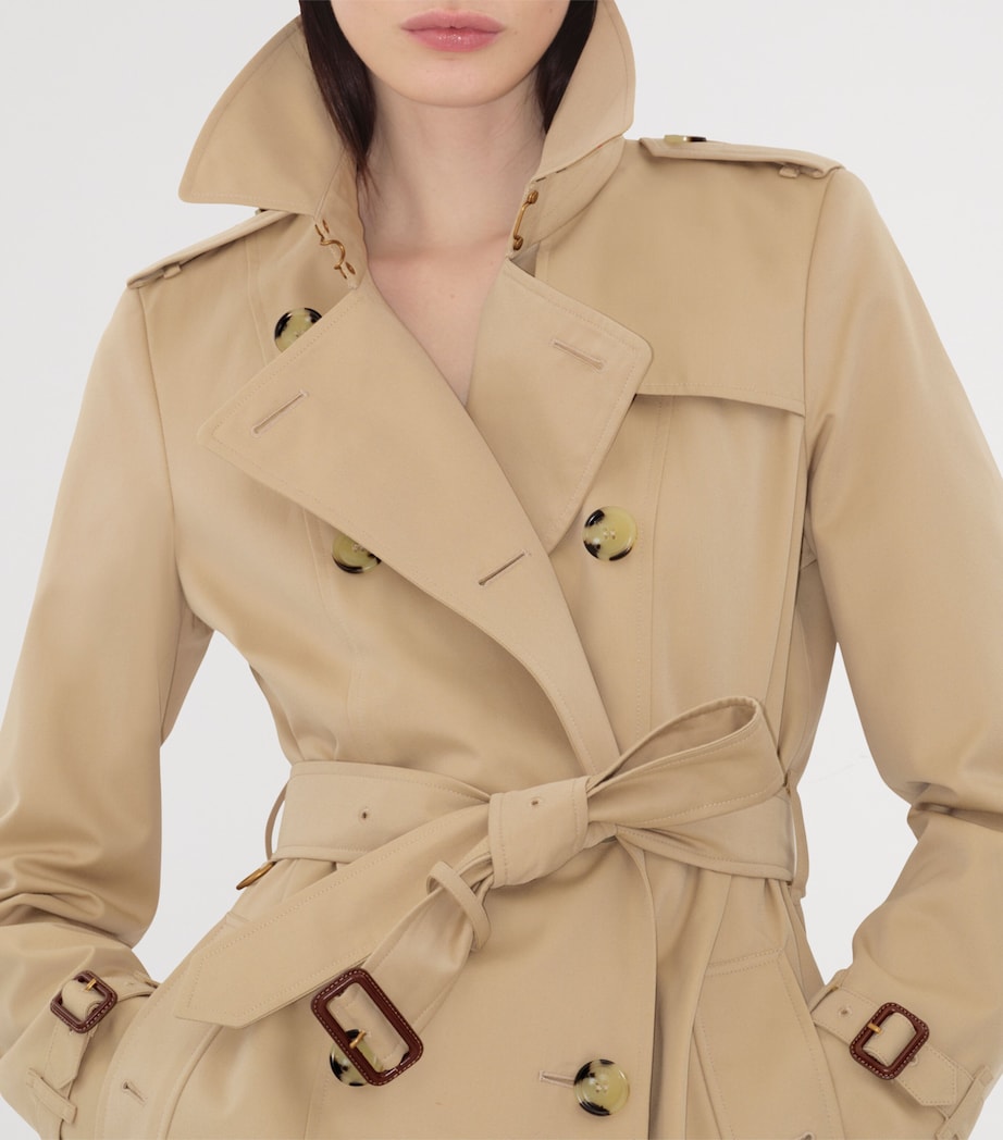 Burberry Beige Gabardine Mid-Length Chelsea Heritage Trench Coat