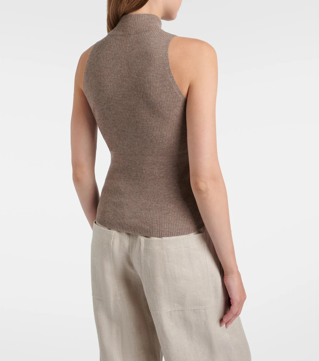 Brunello Cucinelli - Knitted lamé top