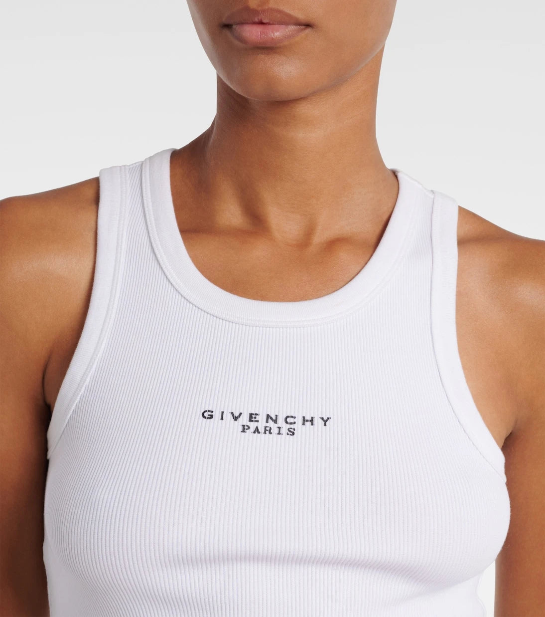 Givenchy - Logo ribbed-knit cotton jersey tank top