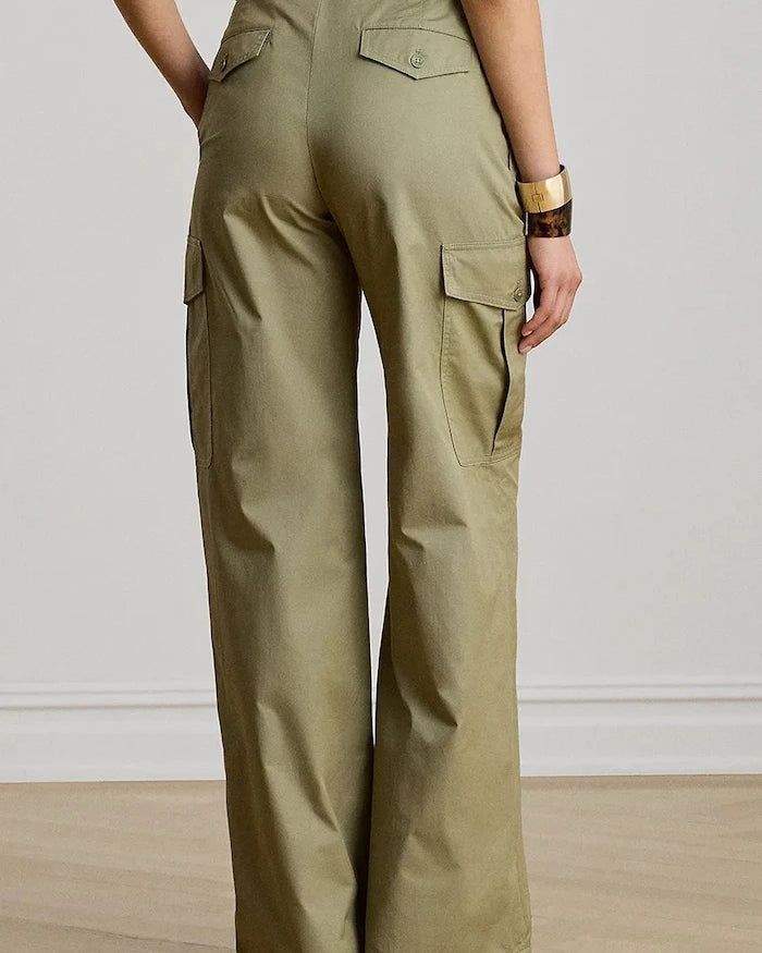 Lauren Ralph Lauren kadın pamuklu kargo pantolon