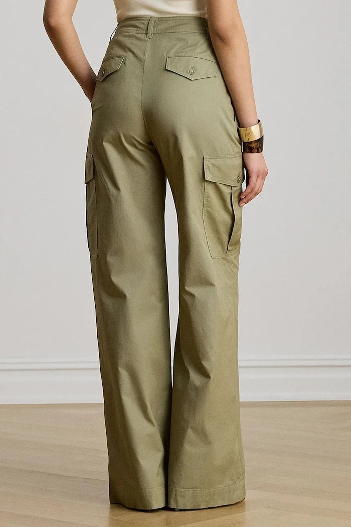 Lauren Ralph Lauren kadın pamuklu kargo pantolon