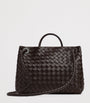 Bottega Veneta Grey Leather Andiamo Top-Handle Bag